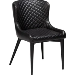 Vetro Stol Vintage Black Art.Leather, Black Oak