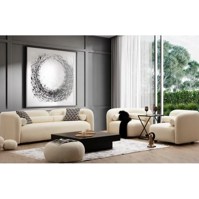 Victoria Bouclette (190 x 74 x 90 cm) Creme 2-sitssoffa