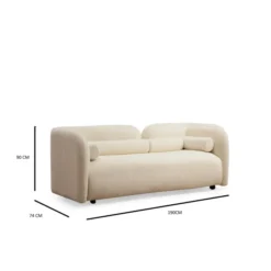 Victoria Bouclette (190 x 74 x 90 cm) Creme 2-sitssoffa