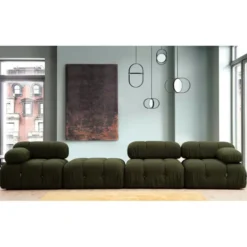 Vienna Beige L1-O1-1R-PUF (288 x 95 x 75 cm) Hörnsoffa Grön