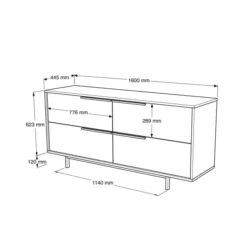 Vientiane Console (160 x 74,3 x 44,5 cm) Valnöt Konsol