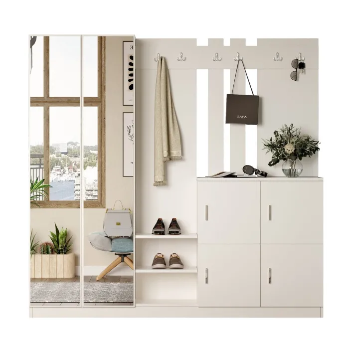 Zelino (187,2 x 180 x 37,5 cm) Hallstativ Vit