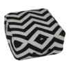 Zigzag Puff med Handtag Svart/Vit