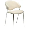 Zone Stol Simply Beige Bouclé, Chrome
