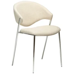Zone Stol Simply Beige Bouclé, Chrome